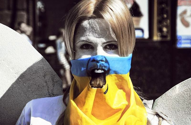 silent scream mask | symbol for ukraine's call for independence