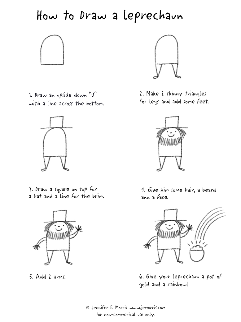 How to Draw a St. Patrick's Day Leprechaun - Easy
