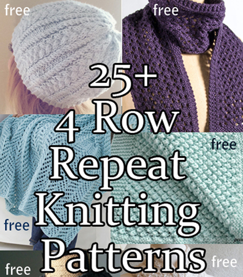 Four Row Repeat Knitting Patterns