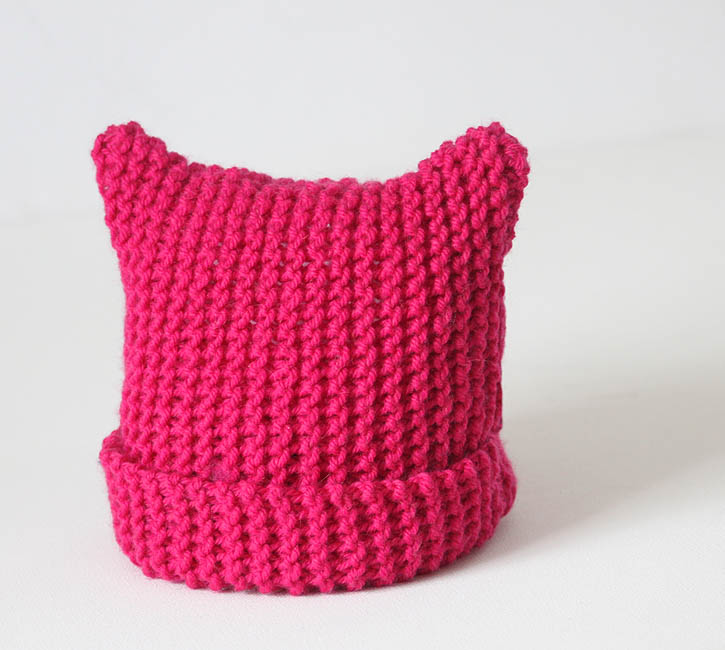 Toddler Girl's Cat Ear Hat knitting pattern | Gina ...