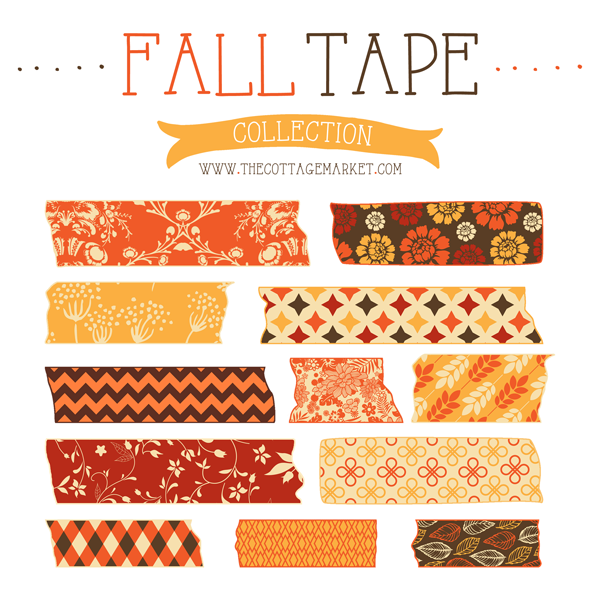 FREE Fall Digital Washi Tape Collection The Cottage Market