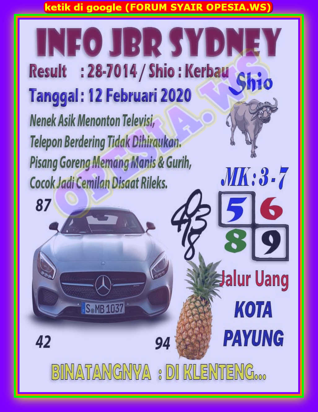 1 New Message Kode Syair Sydney 12 Februari 2020 Forum Syair Togel Hongkong Singapura Sydney