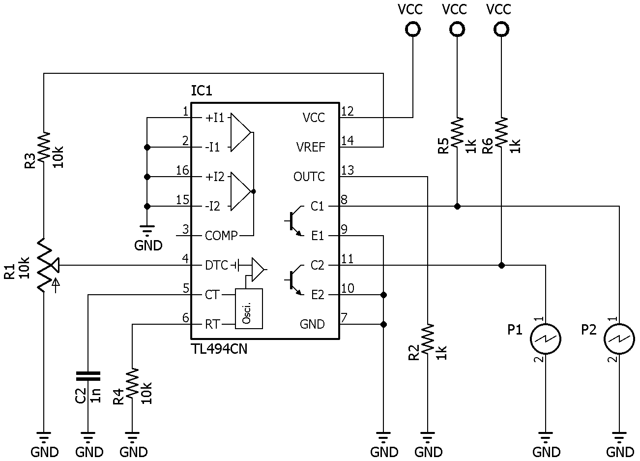 Tl494l схема включения описание на русском схема