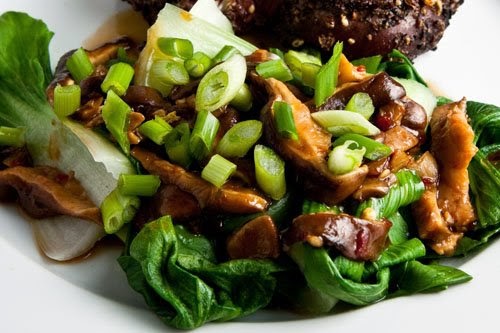 Bok Choy with Sautéed Mushrooms and Shallots Recipe
