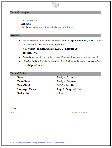 Over 10000 CV and Resume Samples with Free Download: European CV