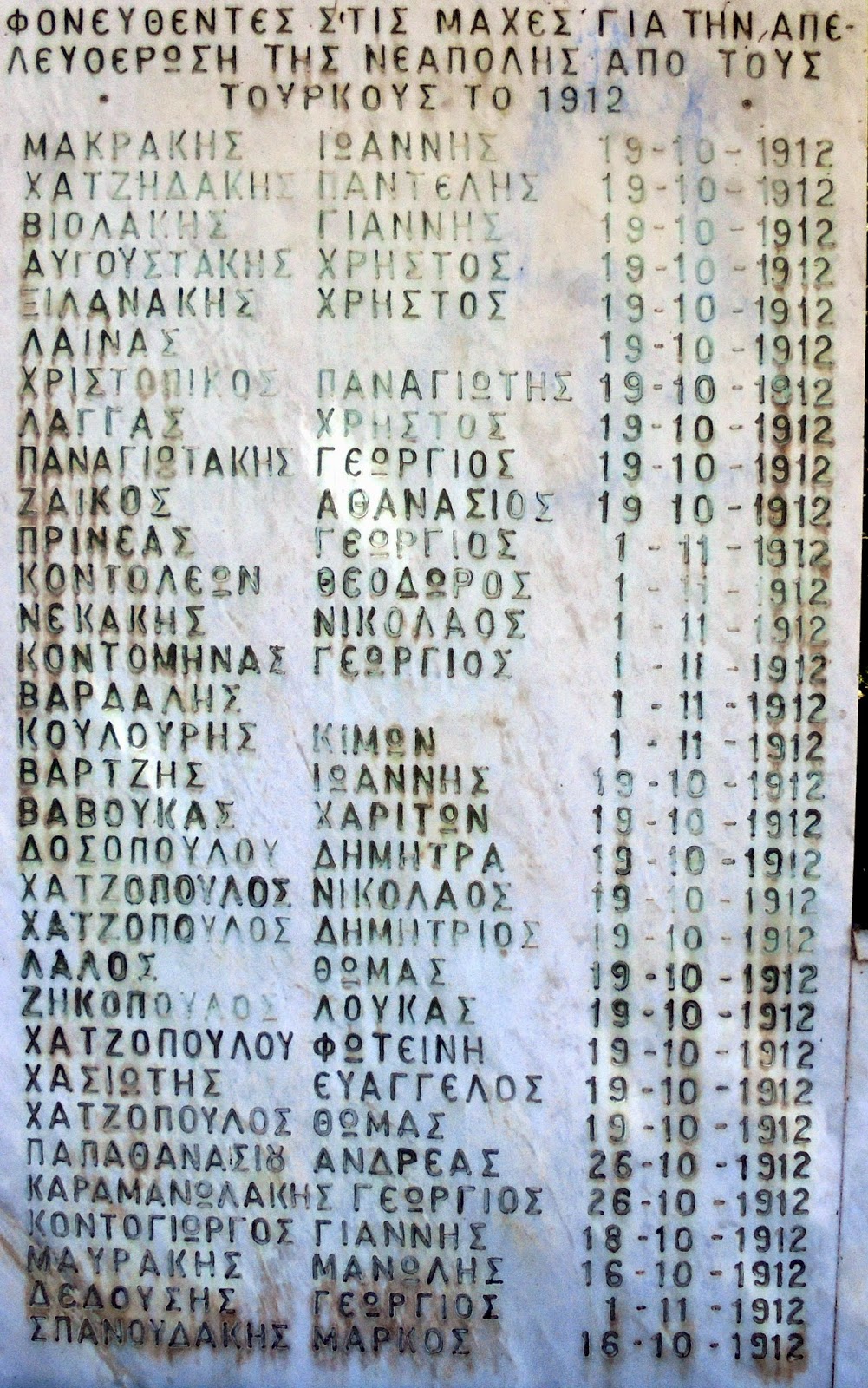 το μνημείο πεσόντων των Βαλκανικών Πολέμων στη Νεάπολη Βοΐου
