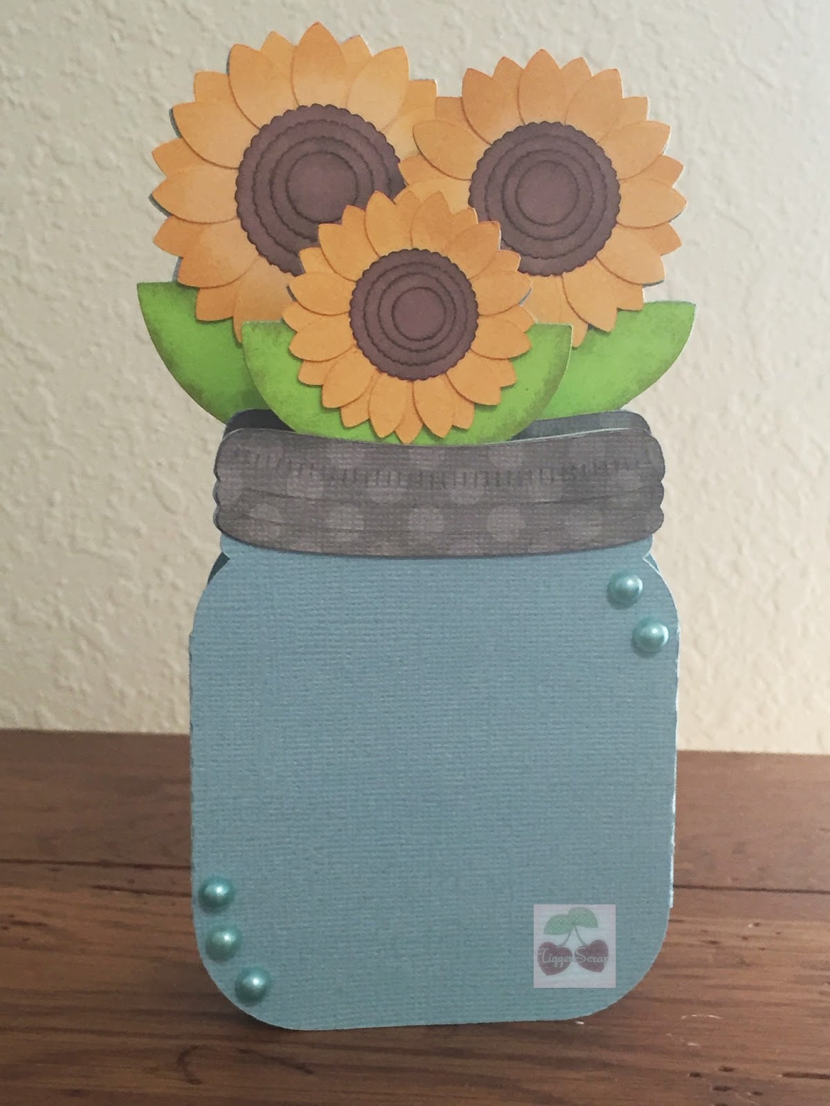 Tiggerscraps Sunflowers mason jar