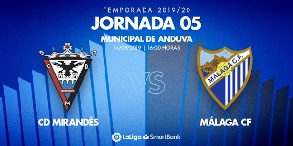 El Mirandés - Málaga, el sábado 14 de Septiembre a las 16:00 horas