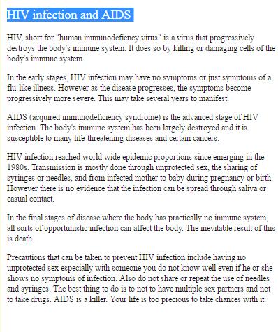 Реферат: Aids Essay Research Paper AIDS and HIV