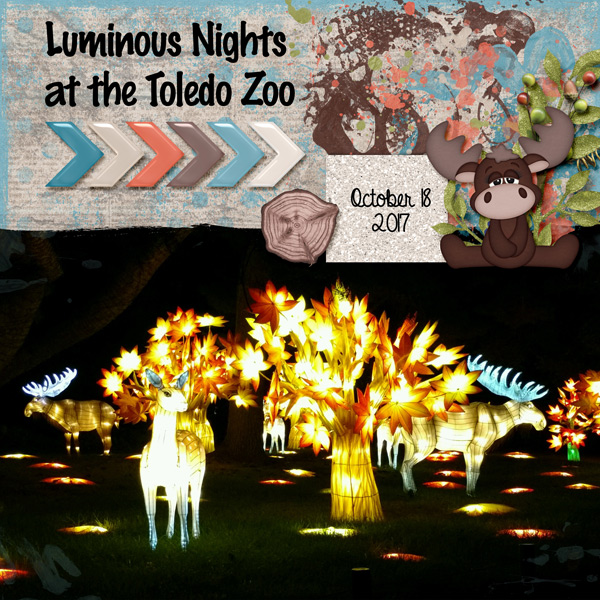 Kathy's Scraps Luminous Nights at the zoo layout