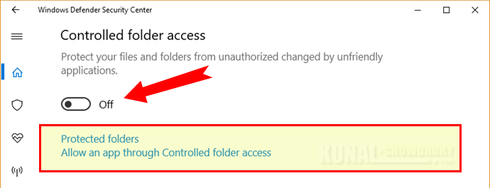 Controlled folder access (www.kunal-chowdhury.com)
