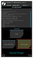 twrp Reboot System