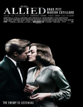 Poster Of Allied 2016 English 700MB DVDScr x264 Free Download Watch Online downloadhub.in