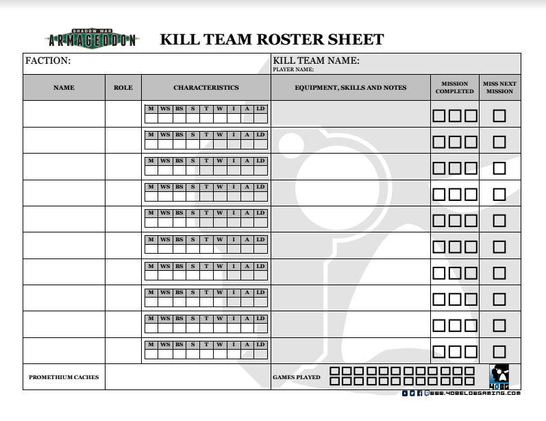 Kill Team Roster Sheets For Shadow Wars Faeit 212