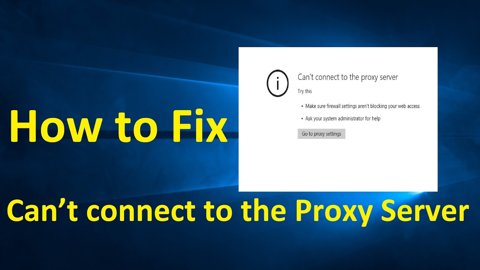 Unable to connect to proxy