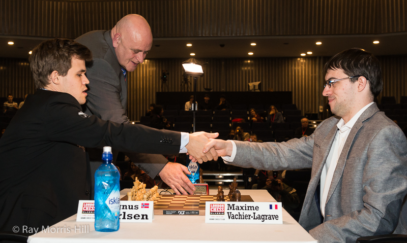 Départage final: Magnus Carlsen 1.5-0.5 Maxime Vachier-Lagrave - Photo © Ray Morris-Hill
