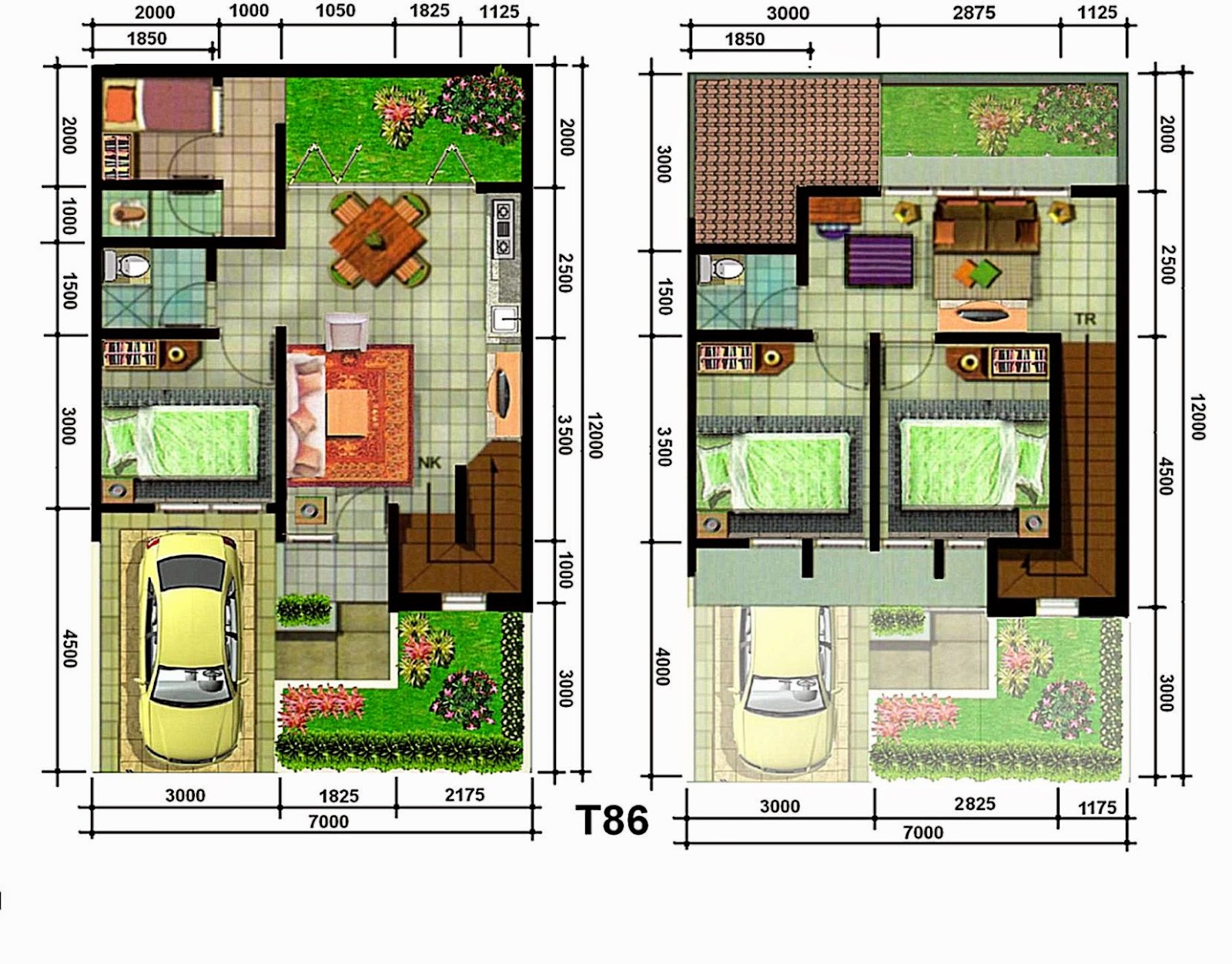 Denah Rumah Minimalis 2 Lantai Ukuran 9x15 Desain Rumah 