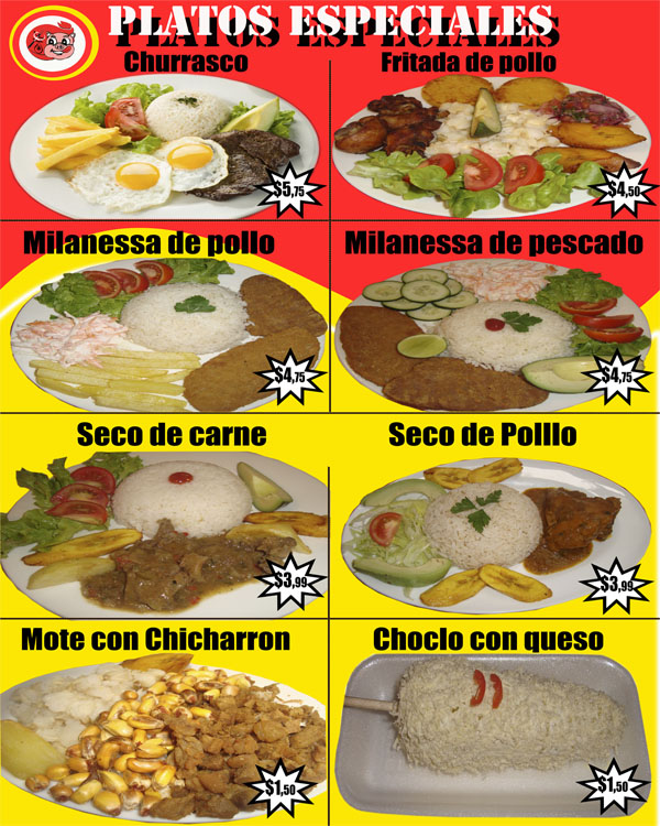 MENU Y PRECIOS PLATOS TIPICOS QUITO