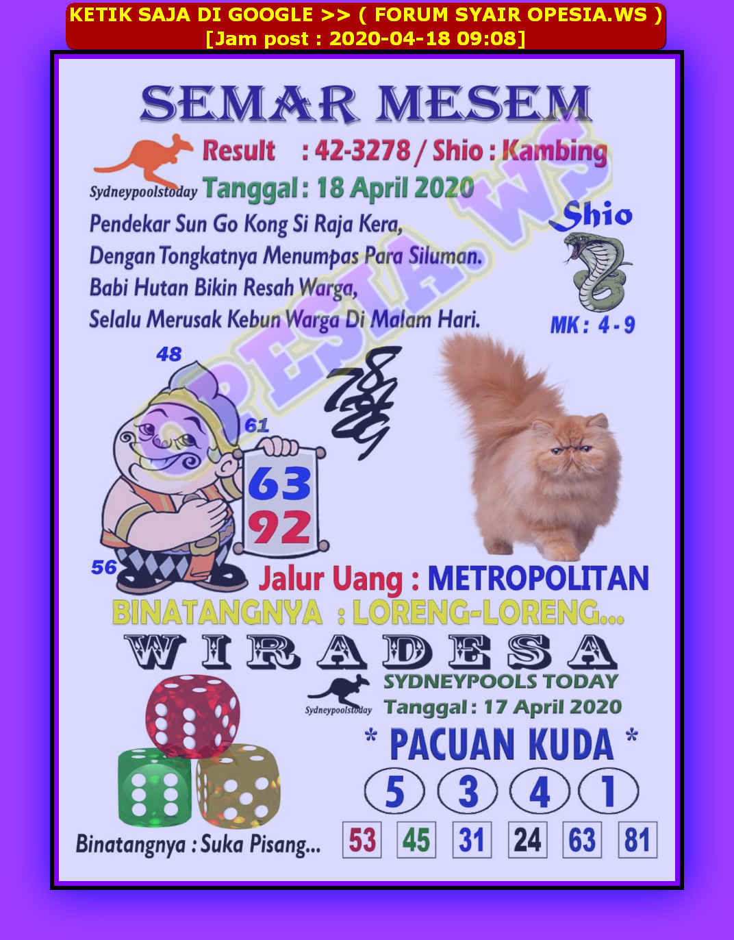 1 New Message Kode Syair Sydney 18 April 2020 Forum Syair Togel Hongkong Singapura Sydney
