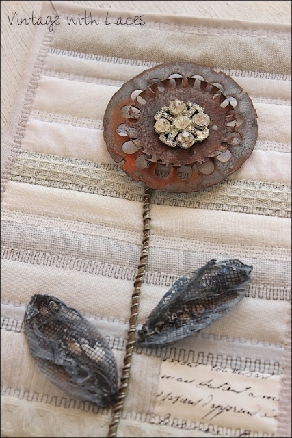 Rusty Flower Art - Vintage With Laces