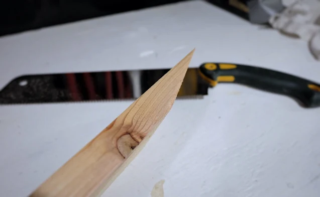 cutting an angle into wood