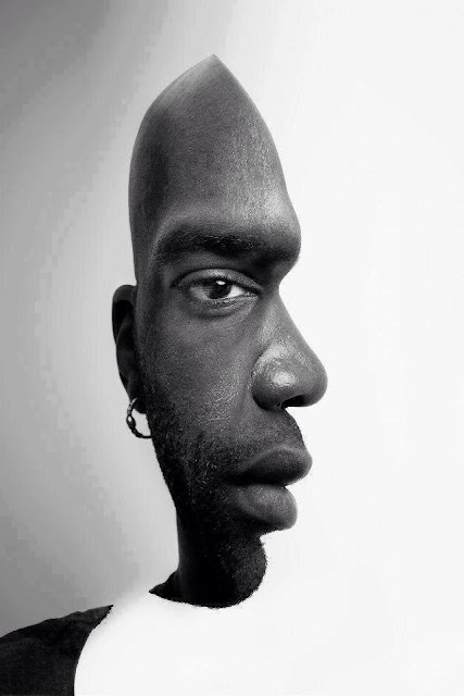 Half Person Face Optical Illusion