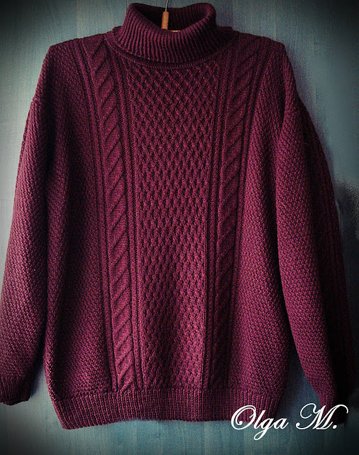 Мужской свитер "Гренаш". Спицы.