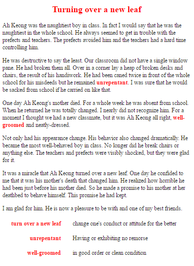 Turning over a new leaf essay picture