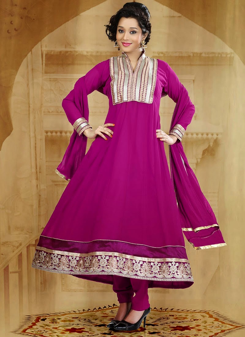 Zesty Shimmer Fancy Indian Long Frocks 2014-2015 - Chal Abay