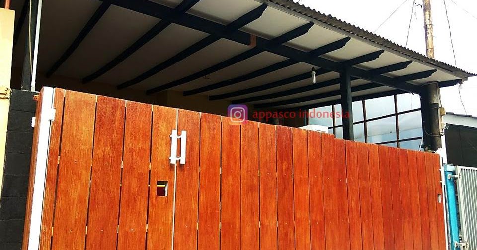 Pagar Rumah Minimalis Model Klasik Kayu GRC di Tangerang - Jual Kanopi
