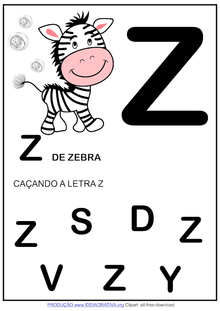 4 Atividades letra Z - Quebra-cabeça, formação de sílabas, identificação letra Z e letra inicial