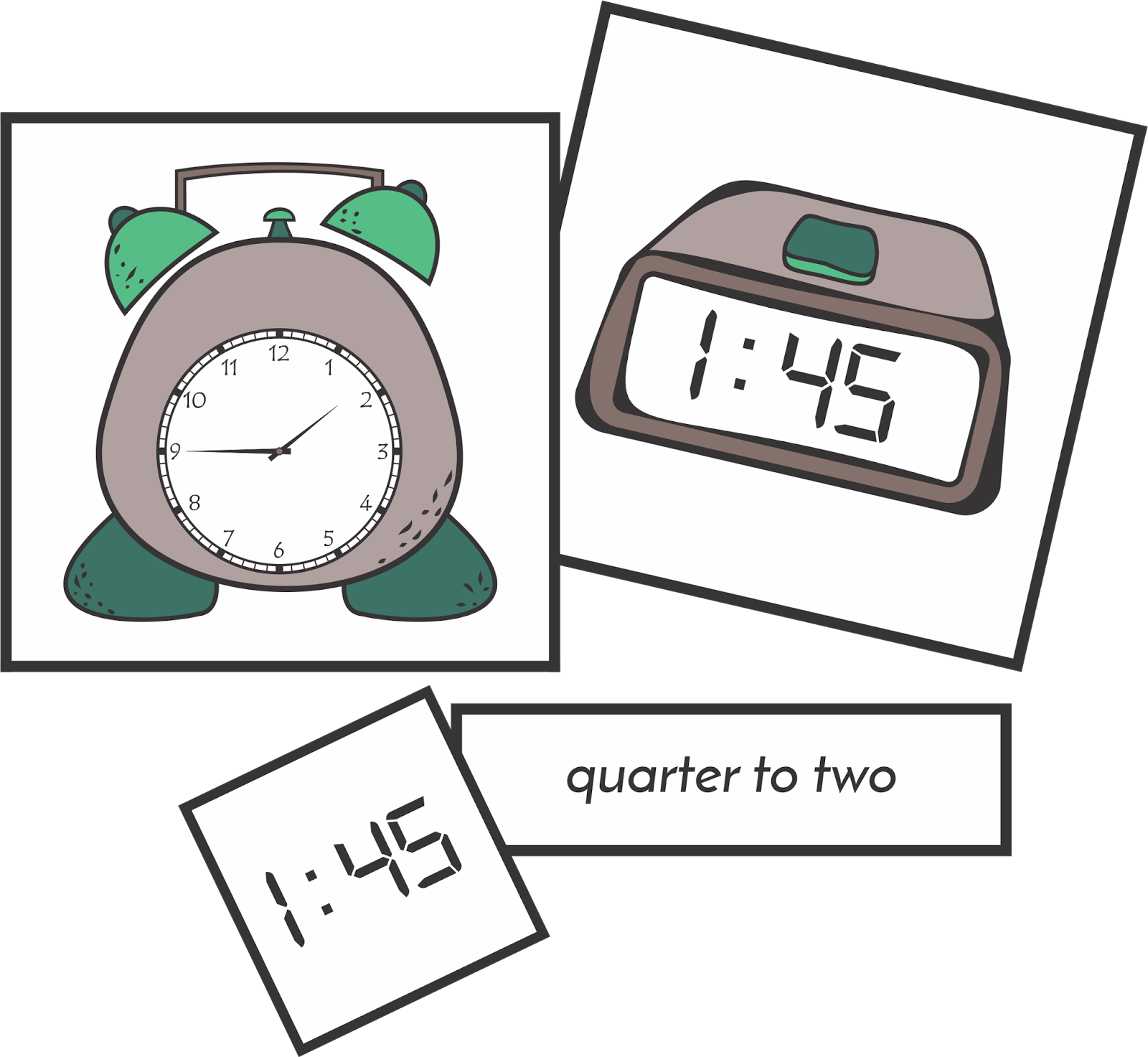 Telling Time by the Hour, HalfHour, Quarter Hour CCSS 1.MD.B.3 and a FREEBIE