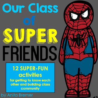 Superhero themed classroom decor and back to school activities and a superhero freebie!