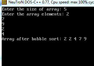 C++ Program to sort the array using bubble sorting algorithm ~ C ...