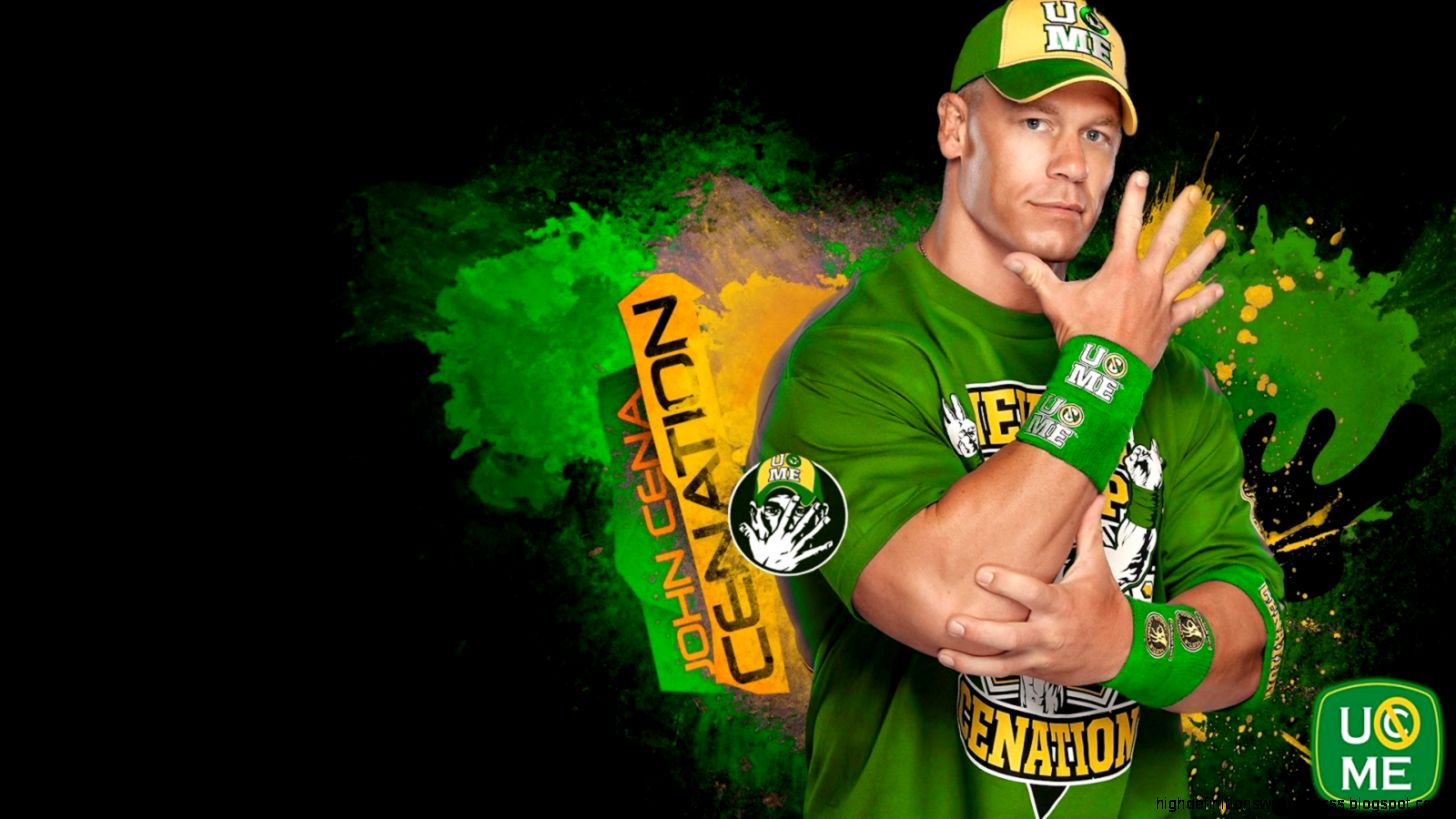Wwe John Cena Green Background Wallpaper Wide