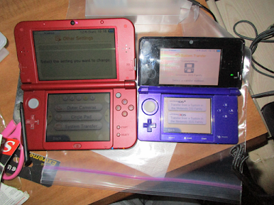 New Red Nintendo 3DS XL system transfer Midnight Purple