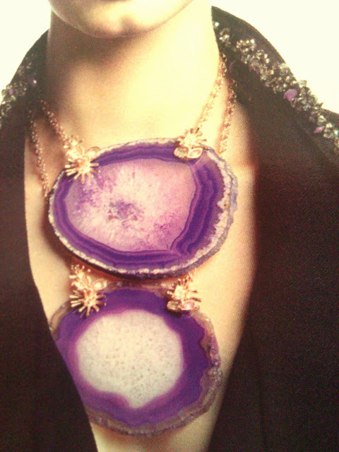 chanel amethyst necklace large black purple gold