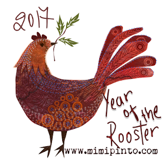 Rooster sketch by Mimi Pinto