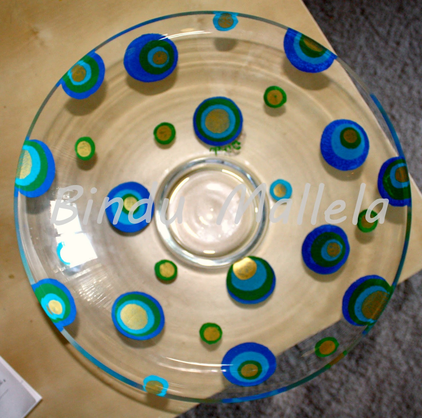 crazy for colors! Hand painted glass bowls......