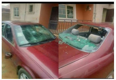 MUST SEE: Lady Destroys Husband’s Car In Retaliation After He Beat Her Till She Bled In Ijebu Ode, Ogun State 