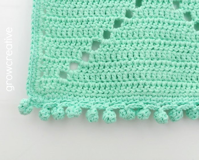 Crochet Cotton Rug in Mint with Bobble Edging: growcreative blog