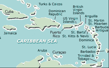 The Island Of Dominica Map The Island Of Dominica Map