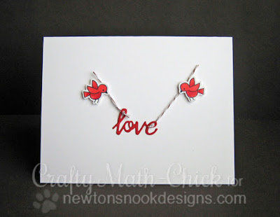 CAS Simple Love Valentine by Crafty Math Chick | Winged Wishes & Darling Hearts Dies by Newton's Nook Designs