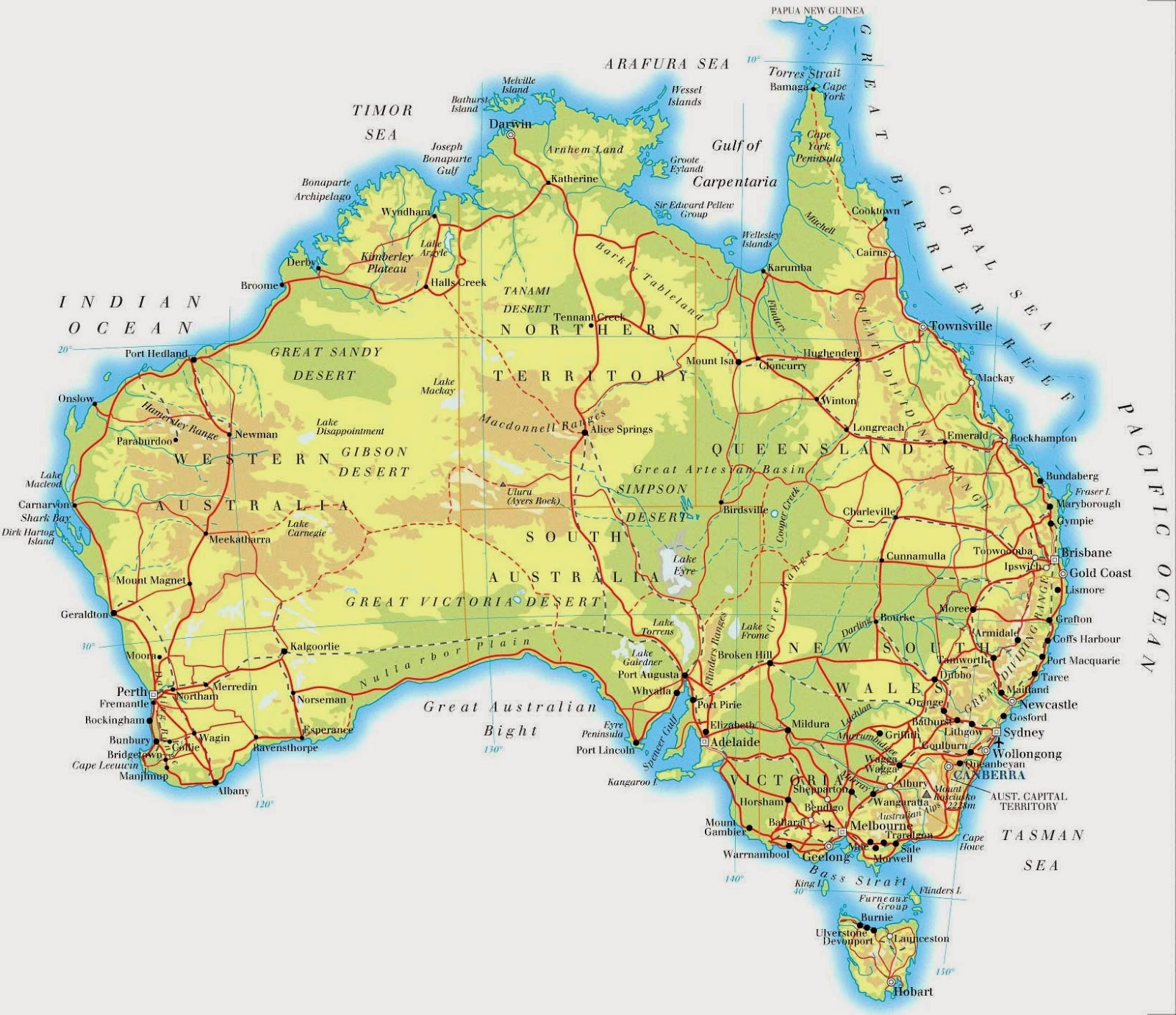 Mapas Geográficos da Austrália Geografia Total™