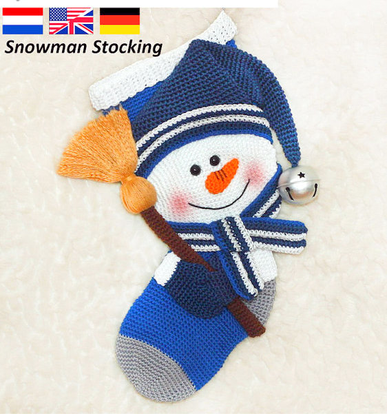 snowman christmas stocking Crochet pattern