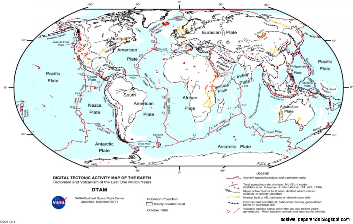 Tectonic Plate Boundaries World Map