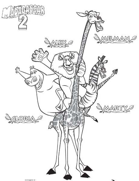 Alex The Lion Madagascar Coloring Pages - Alex The Lion Coloring Page