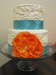 cake coral tiffany cakes yellow orange frosting patty vanilla simple flower decorated flowers