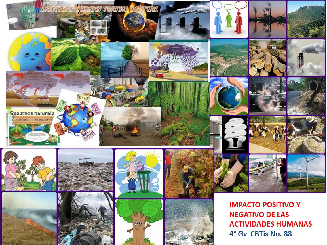 Impacto en los recursos naturales por la actividad humana.