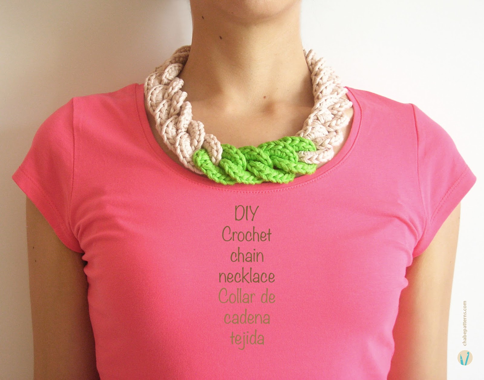 Ergahandmade Crochet Chain Necklace + Free Pattern Step By Step
